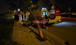Ağaca Çarparak Devrilen Otomobilin Sürücüsü Yaralandı