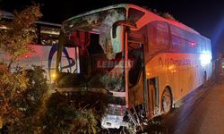 Otobüs Orta Refüjdeki Ağaçlara Çarptı: 1 Ölü, 13 Yaralı