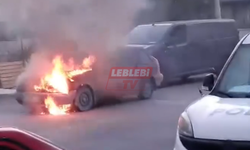 Alev Alev Yanan Otomobil Küle Döndü