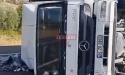 Dikkatsiz Sürücü Kamyonu Devirdi