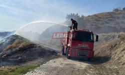 Yanan Gübre Yığını İtfaiye Söndürdü