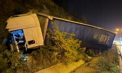Mercimek Yüklü TIR, Şarampole Devrildi: 1 Yaralı