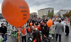 Çorum'da Kadına Yönelik Şiddete "Bisikletli Kortej" İle Dikkat Çekildi