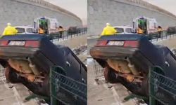 Yoldan Çıktı, İstinat Duvarından Uçtu: 1 Yaralı