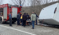 Kontrolden Çıkan Panelvan Ağaçlara Çarpıp Yan Yattı