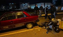 Otomobile Çarpan Motosiklet Sürücüsü Ölümden Döndü