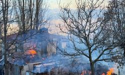 Korkutan Yangın! Ev, Samanlık ve Traktör Küle Döndü