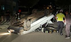 Ağaca Çarpıp Takla Atan Otomobilin Sürücüsü Firar Etti
