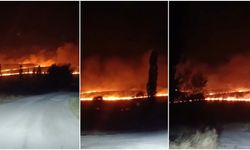 Köyde Korkutan Anız Yangını