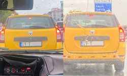Yağmurda makas atan taksi sürücüsü trafiktekilerin canını hiçe saydı