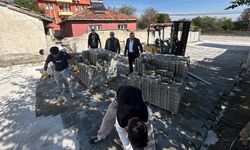 Başkan Arslan kilit taşı çalışmalarını inceledi