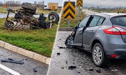 Otomobil hurdaya döndü, traktör devrildi: 3 yaralı