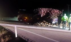 TIR kazası trafiği felç etti: Tonlarca şeker pancarı yola saçıldı: