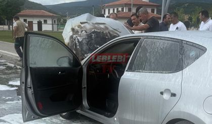 Park Halindeki Otomobil Alev Alev Yandı