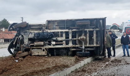 Hayvan Yüklü Kamyonet Devrildi: 3 Yaralı