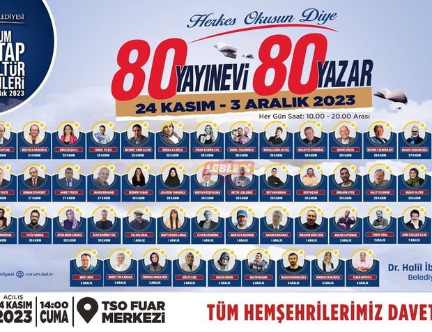 Çorum Belediyesi 80 Yazar, 80 Yayınevi