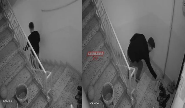 Ayakkabı Hırsızı Kameraya Yakalandı
