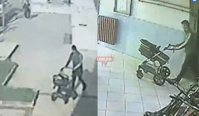 Bebek Arabası Hırsızı Kameralara Yakalandı