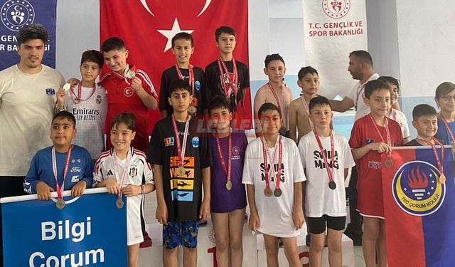 Alaca Cumhuriyet İlkokulu Yüzmede İsminden Söz Ettirdi