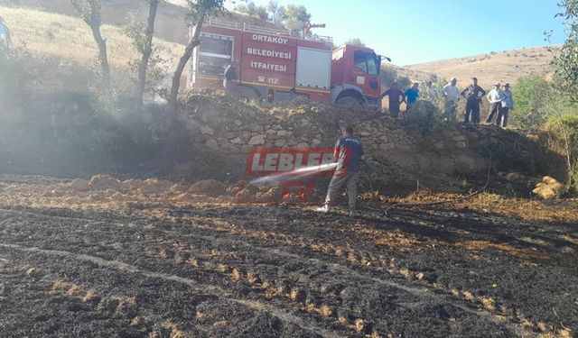 Karahacip’teki Yangın Ekili Alana Sıçramadan Söndürüldü
