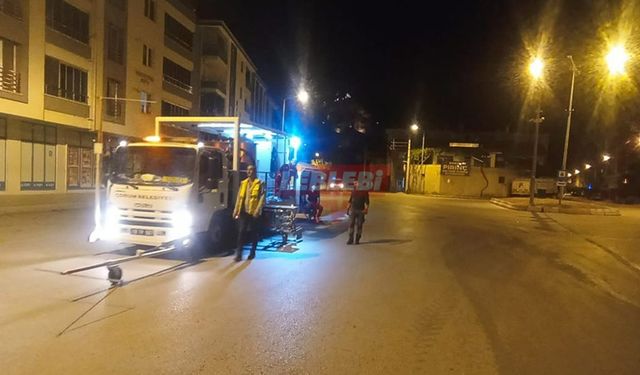Osmancık Belediyesi Yol Çizgisi Boyadı