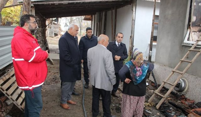 Kaymakam Polat İle Başkan Çizikçi’den Yangınzede Vatandaşa Ziyaret