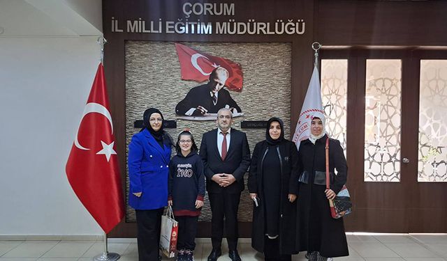 Milli Eğitim Müdürü Çağlar, Minik Öğrenciyi Kabul Etti