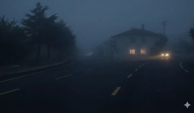 Laçin'de sis etkili oldu