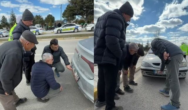 Polis Ekiplerini Gören Bir Sürücü Plakasının Trafiğe Uygunluğunu Sordu