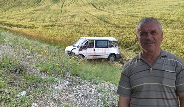 Minibüs Tarlaya Uçtu 1 Kişi Hayatını Kaybetti