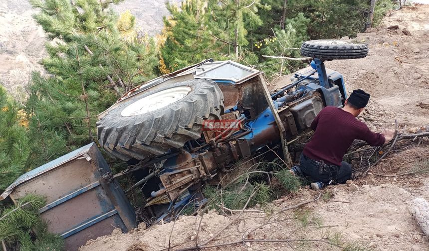 70 Metre Uçurumdan Yuvarlanan Traktörün Sürücüsü Yaralandı