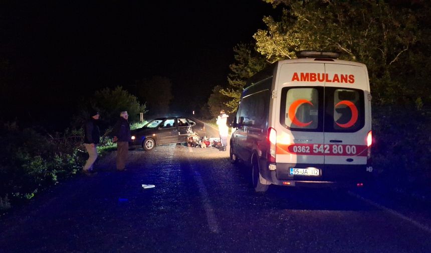 Otomobille Çarpışan Motosiklet Sürücüsü Ağır Yaralandı