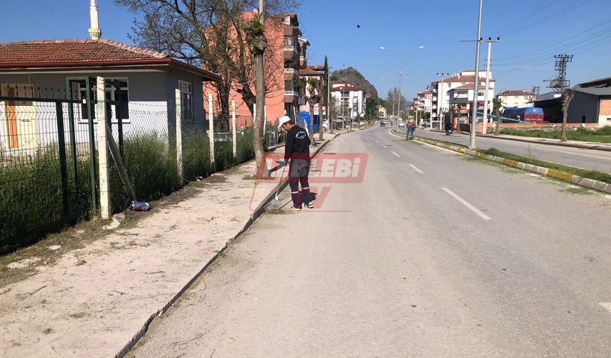 Osmancık Belediyesi Sokakları Yabani Ottan Temizledi