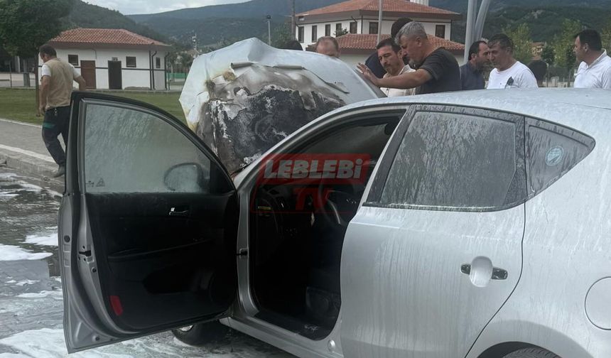 Park Halindeki Otomobil Alev Alev Yandı