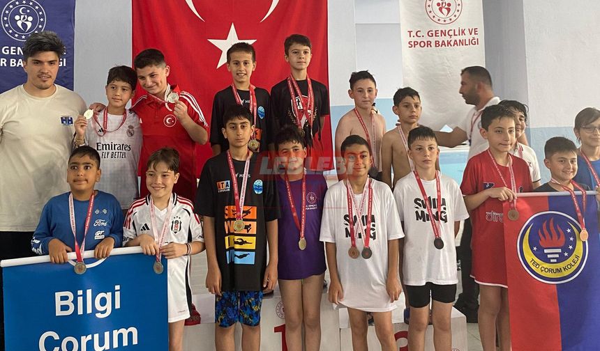 Alaca Cumhuriyet İlkokulu Yüzmede İsminden Söz Ettirdi