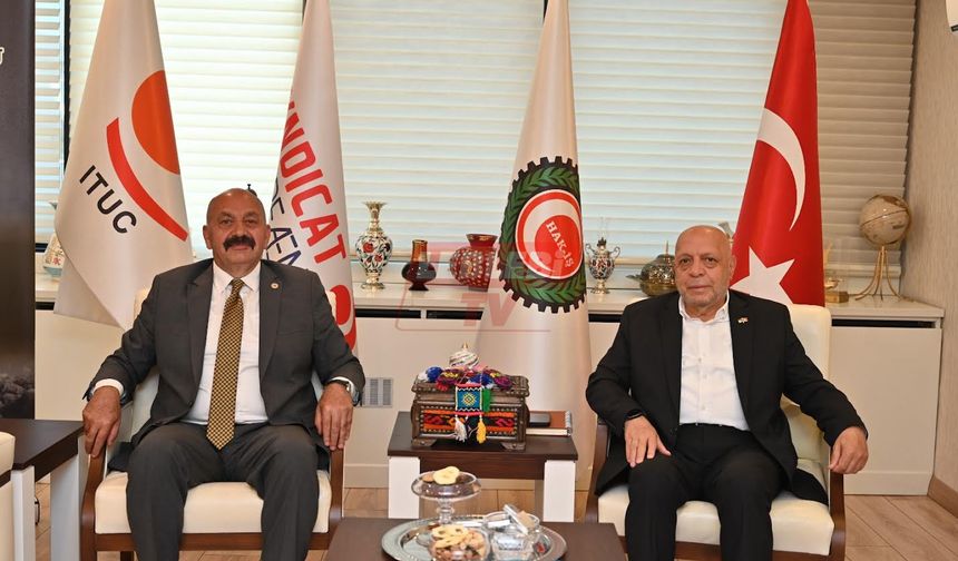 Başkan İsbir, HAK-İŞ Genel Başkanı Mahmut Arslan’ı Ziyaret Etti