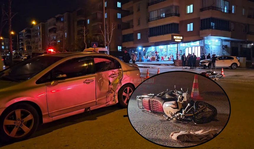Feci Kaza! Otomobille Çarpışan Motosiklet Sürücüsü Yoğun Bakımda