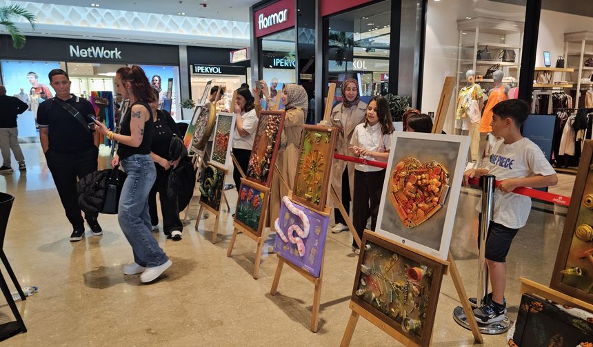 Mecitözü'nde Öğrencilerden Geri Dönüşüm Temalı Sergi