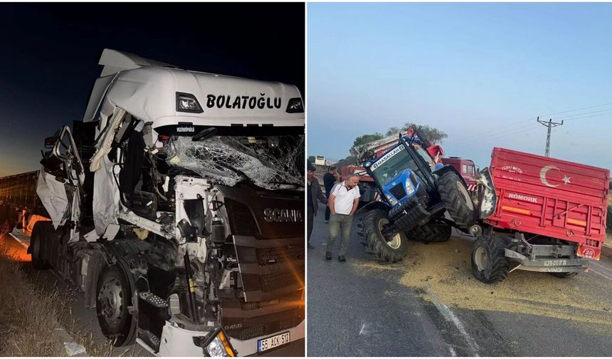 TIR'ın Çarptığı Traktörün Sürücüsü Ölümden Döndü