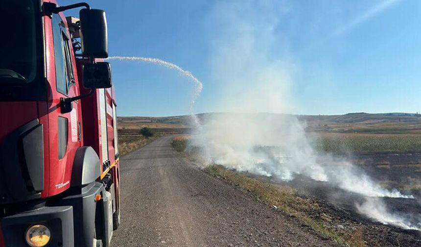 Tarla Yangını Büyümeden Söndürüldü
