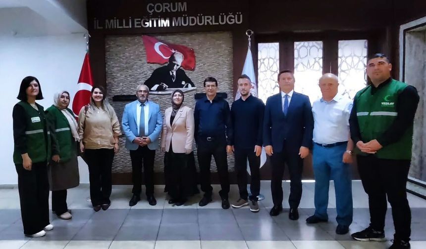 Yeşilay Çorum Şubesinden Milli Eğitim Müdürü Çağlar’a Ziyaret