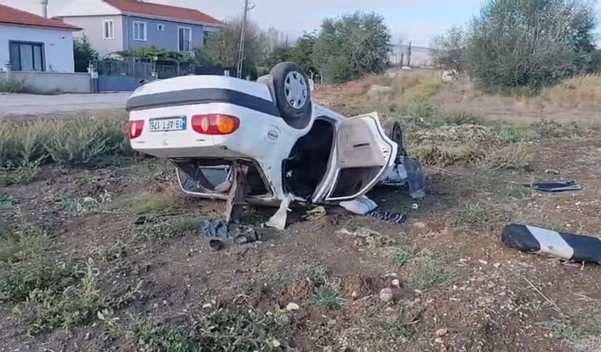 Kontrolden çıkan otomobil takla attı: 1 Yaralı