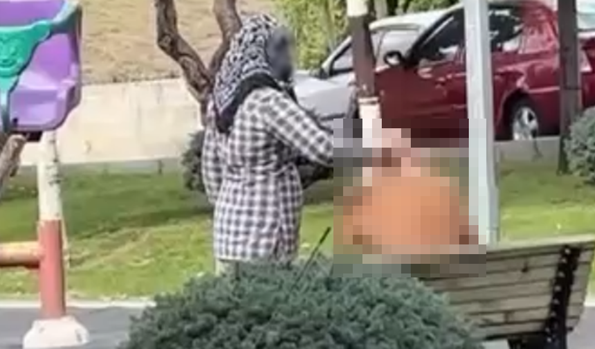 Parkta Şaşırtan Görüntü! Bunu Da Yaptılar