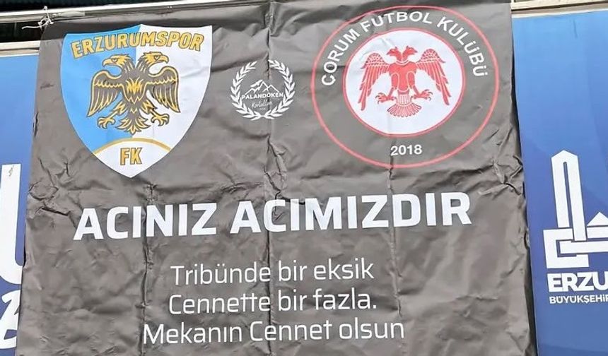 Erzurumspor taraftarından Çorum FK taraftarına vefa