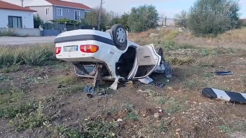 Kontrolden çıkan otomobil takla attı: 1 Yaralı